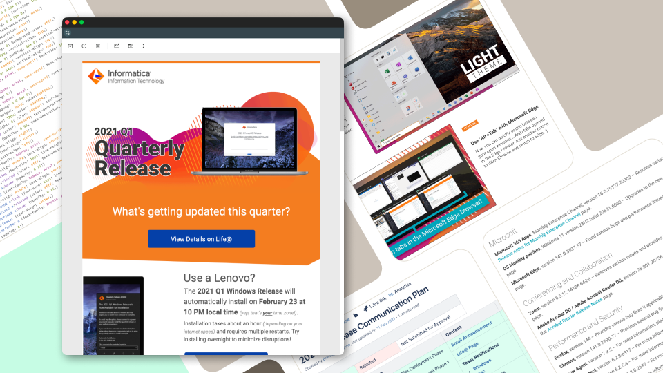 Banner image for quarterly release communications case study